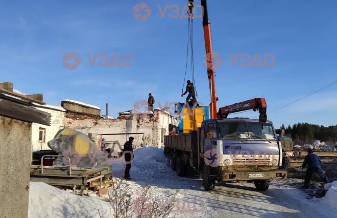 Барабанный дробемёт с ленточным транспортёром, модель Q3210