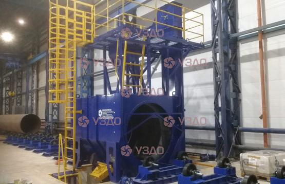 Проходной дробемет для труб, модель ДПУ-1500