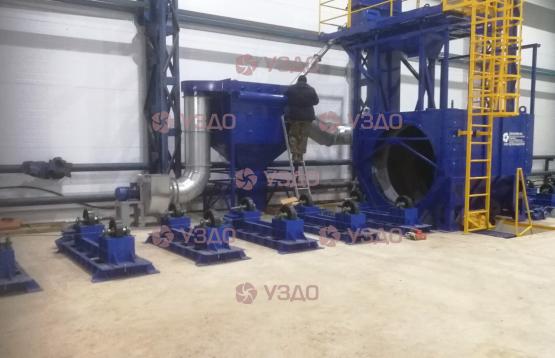 Проходной дробемет для труб, модель ДПУ-1500