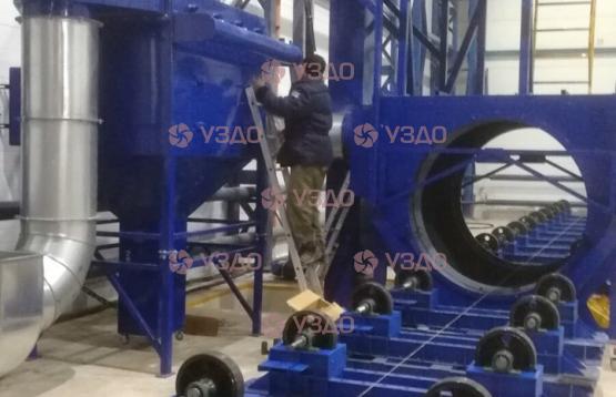 Проходной дробемет для труб, модель ДПУ-1500